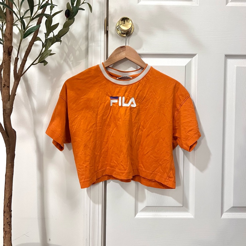Vintage Orange Fila Crop Top